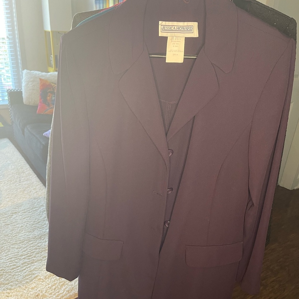 Jessica Howard Long Purple Blazer